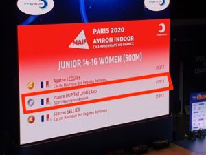 Championnat de france et du monde d’ergomètre. Paris le 7 février 2020.